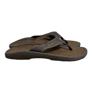 Olukai Ohana Flip Flops Sandals Mens Sz US 8 EU 41 Java Brown Travel Beach